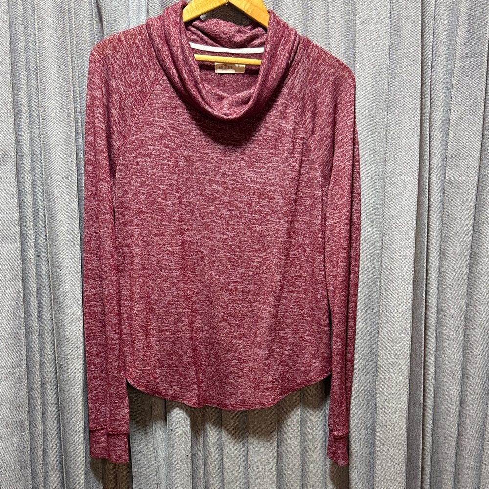 Hollister Burgundy Cowl Neck Top - Picture 2 of 6